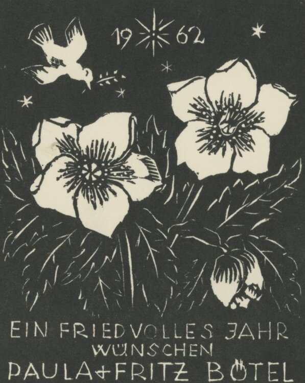 Fritz Bötel - Ein friedvolles Jahr - 1961 - Holzschnitt