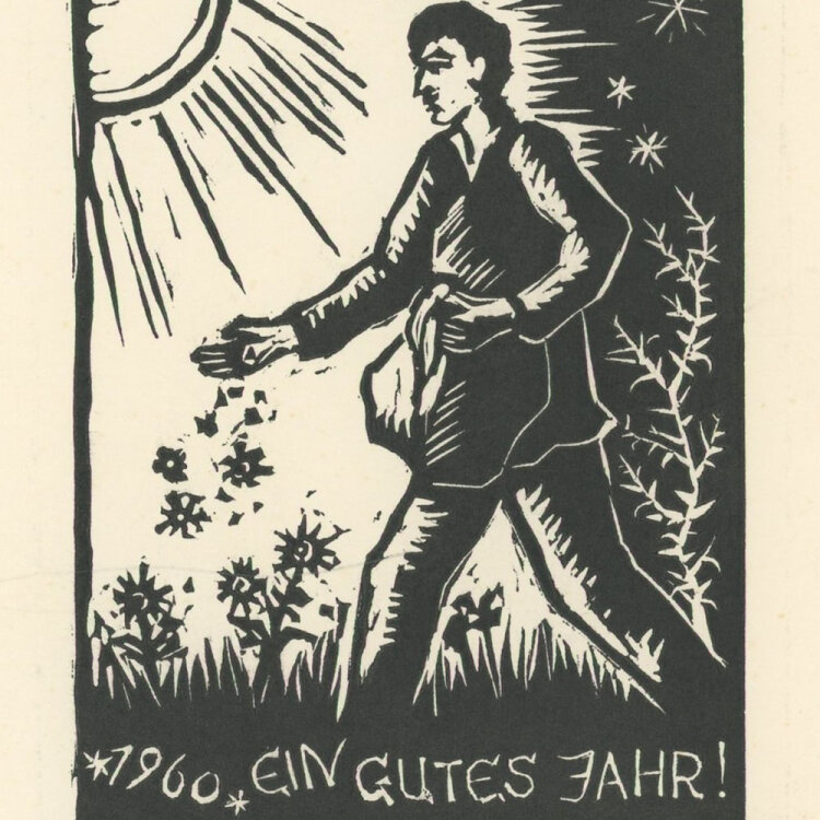 Fritz Bötel - Ein gutes Jahr - 1959 - Holzschnitt