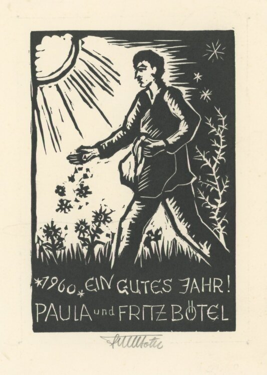 Fritz Bötel - Ein gutes Jahr - 1959 - Holzschnitt