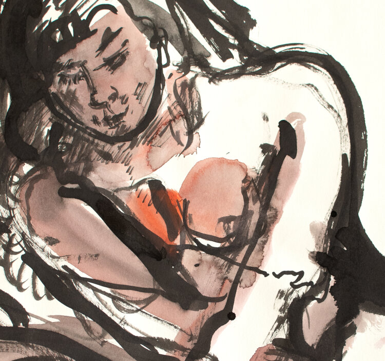 Rolf Walter - Erotische Szene - 2001 - Aquarell