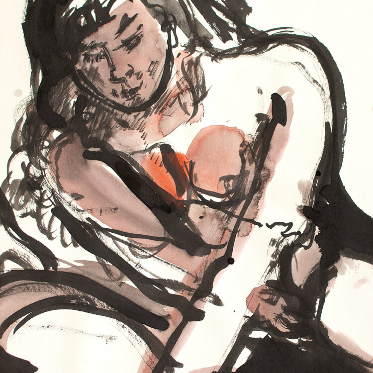 Rolf Walter - Erotische Szene - 2001 - Aquarell