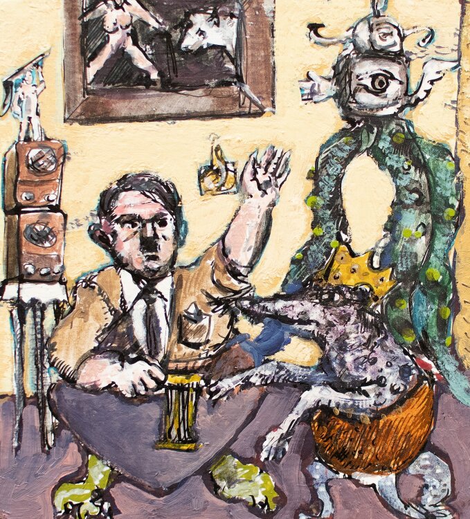 Rolf Walter - Mäusekönig - 1994/2001 - Mischtechnik mit Goldfarbe