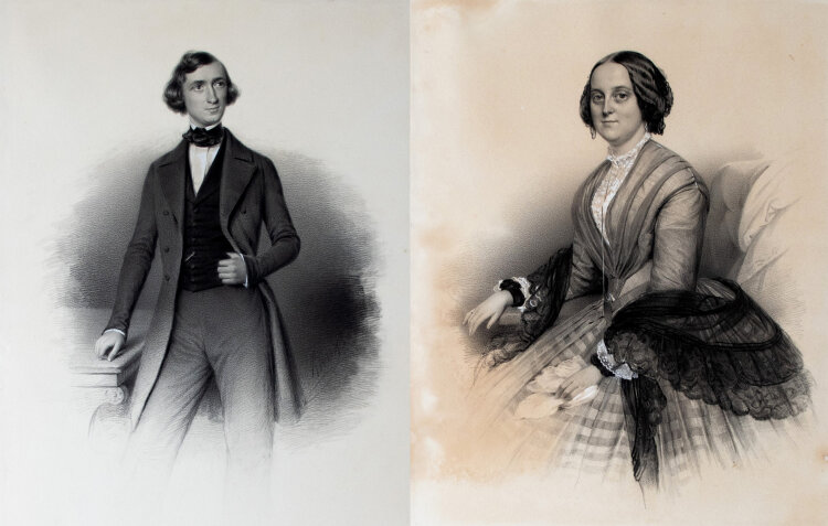 Unbekannt - Männer- und Frauenbildnis - um 1850 -...