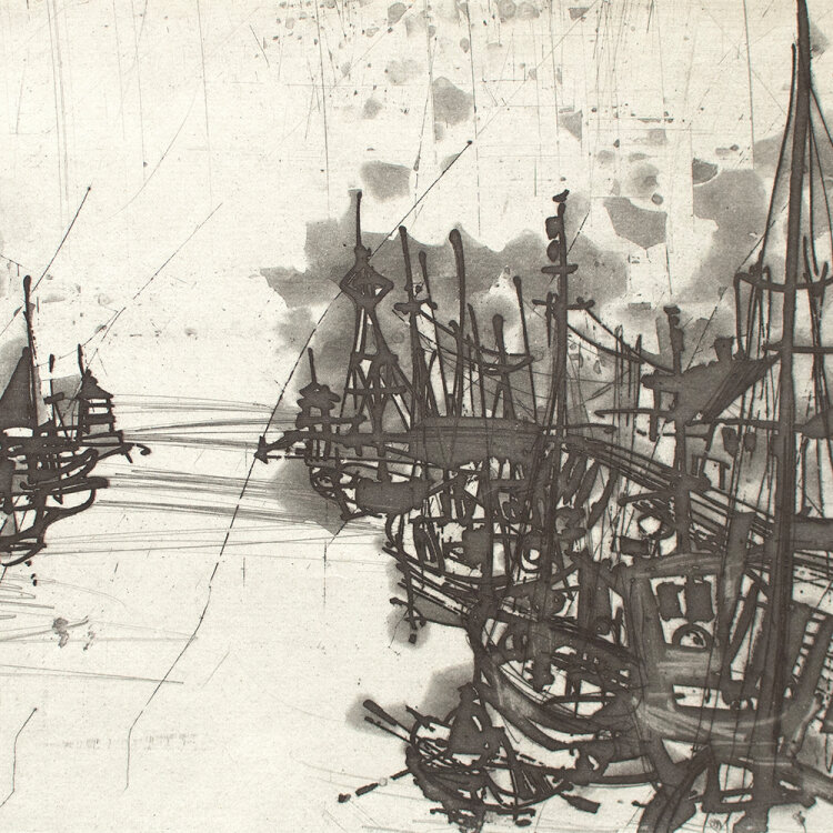 Kurt Schmischke - Kleiner Hafen - 1973 - Radierung