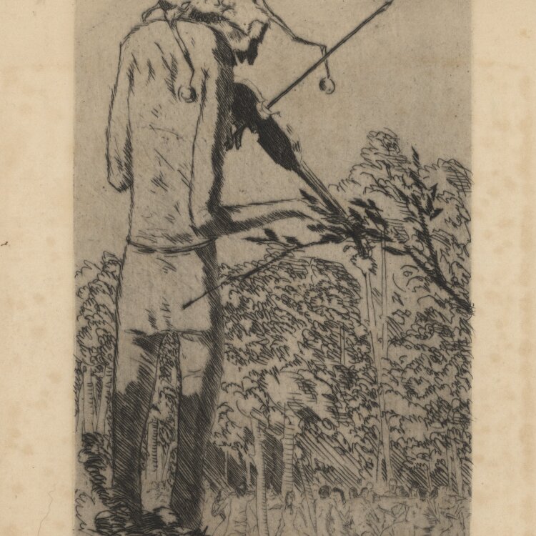 Willi Geiger - Mann mit Violine - undatiert - Radierung