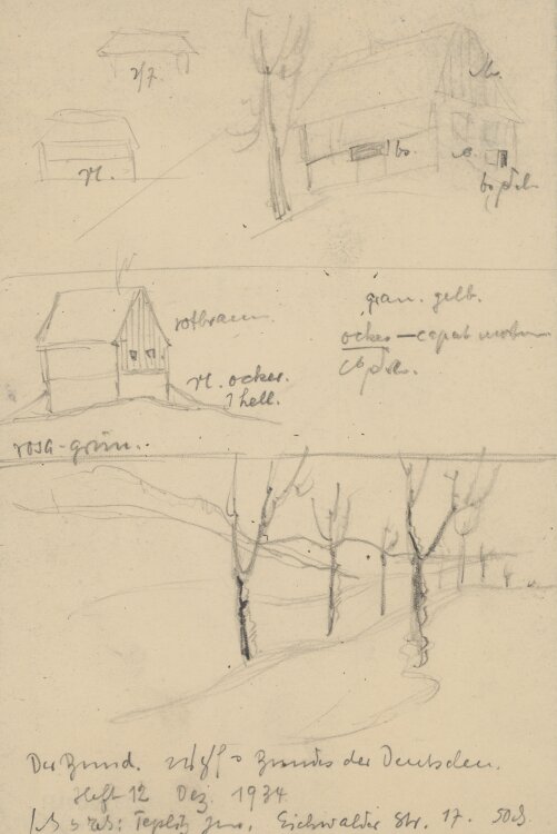Hans Venter - Bergdorf. Vorstudie - 1930er -...