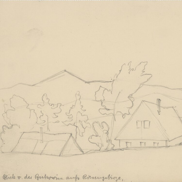 Hans Venter - Bergdorf. Vorstudie - 1930er - Bleitiftzeichnung