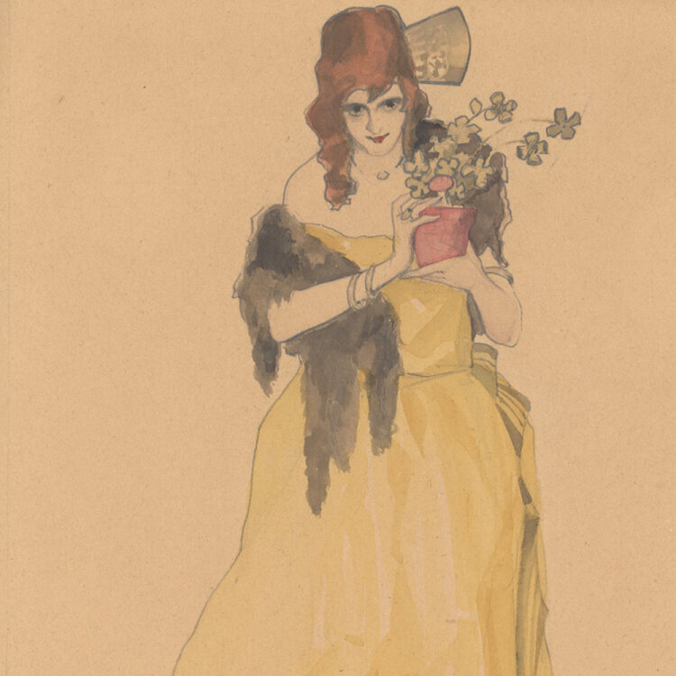 Fritz Gottfried Kirchbach - Dame im gelben Kleid - 1920er...
