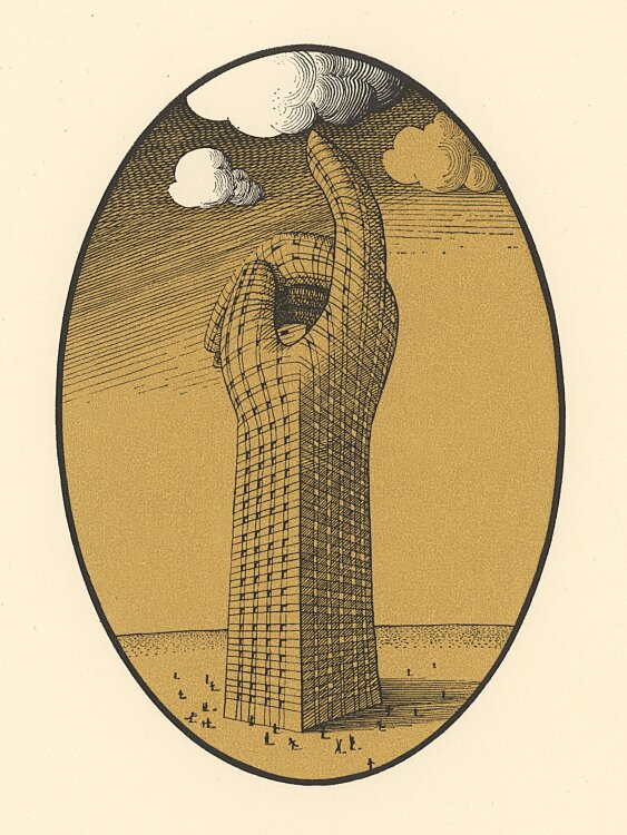 Egbert Herfurth - Illustration zu Fühmanns `Die dampfenden Hälse …´ - 1970er Jahre - Farbholzstich