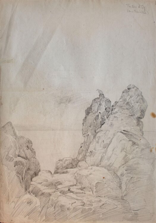 Friedrich Preller II - Landschaft/ Entwurf - Bleistiftzeichnung - o. J.