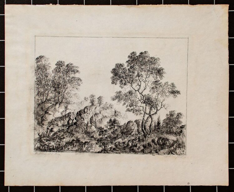 W. Blomfield - Landschaft mit Figurenstaffage - Tusche - o. J.