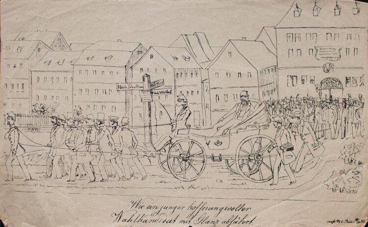 Unbekannt - Ein junger hoffnungsvoller Wahlkandidat - Lithographie - 1848