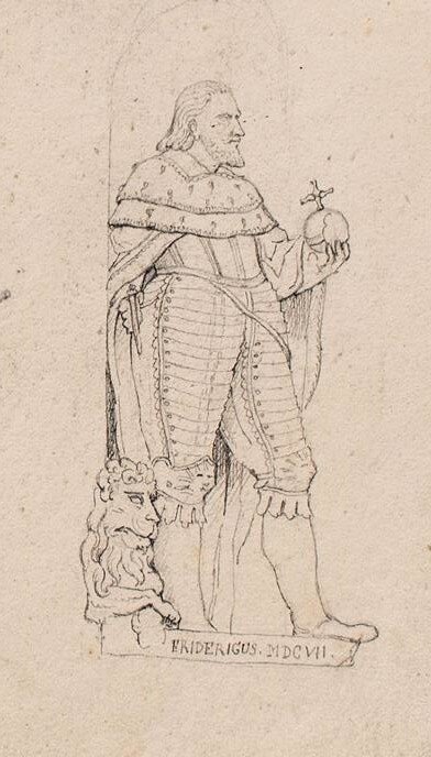 Unbekannt - Skulpturenskizzen/ Fredericus Pius - Bleistiftzeichnung - o. J.