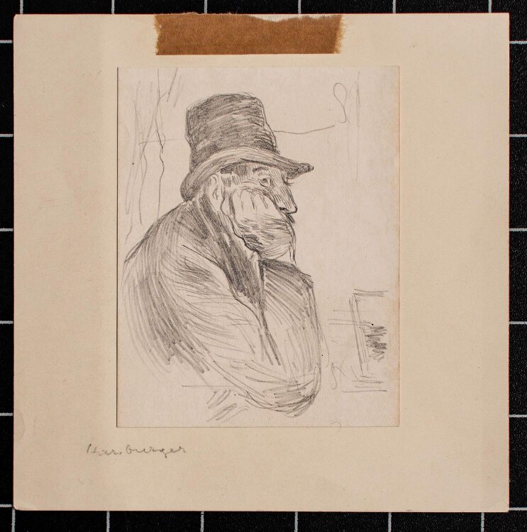 Edmund Harburger - männliches Porträt - Bleistiftzeichnung - o. J.