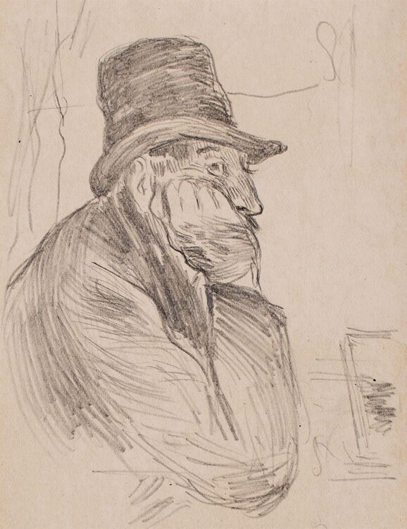 Edmund Harburger - männliches Porträt - Bleistiftzeichnung - o. J.