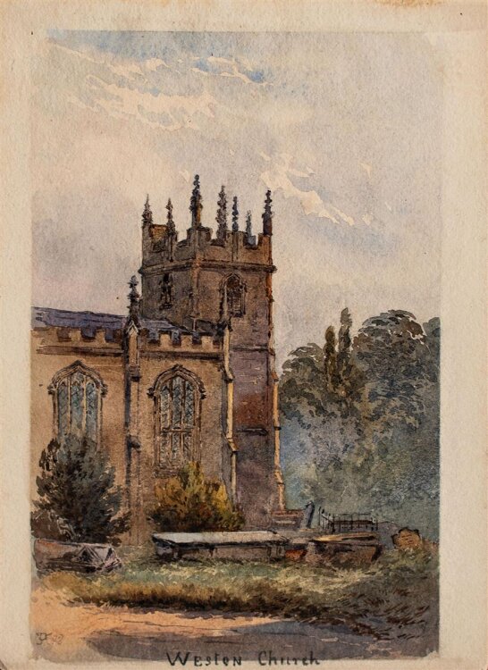 Unbekannt - All Saints Church Weston - Aquarell - 1878