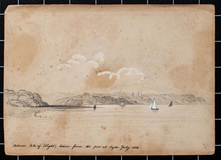 Unbekannter Monogrammist - Osborne,Isle of Wight - Bleistift, weiß gehöht - 1858