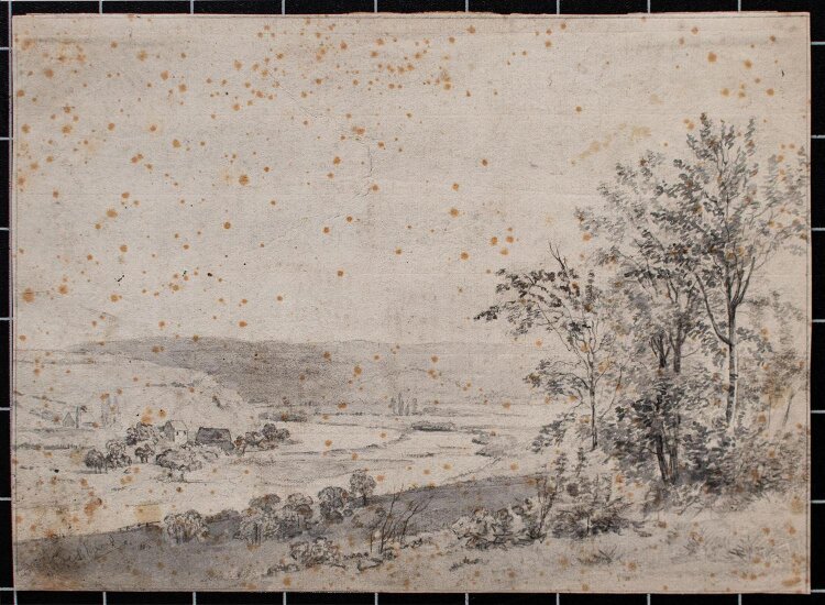 Barend Cornelis Koekkoek - Landschaft - Tuschezeichnung - o. J.