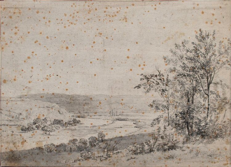 Barend Cornelis Koekkoek - Landschaft - Tuschezeichnung - o. J.