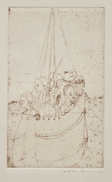 Kerstin Grimm - Figuren in einem Boot - o.J. - Radierung