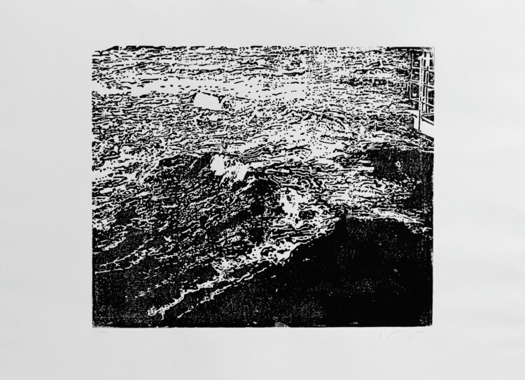 Luise Dewerny - Seebrücke - 2011 - Holzschnitt