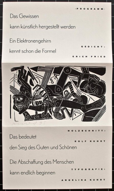 Rolf Kuhrt - Neujahrsgrafik - 1995 - Holzschnitt