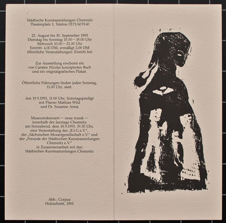 Carsten Nicolai - Corpus - Holzschnitt - 1993
