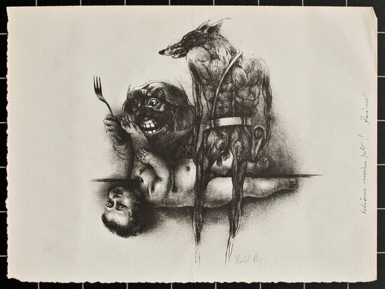 Rainer Herold - Neujahrsgrafik - 1984 - Lithografie