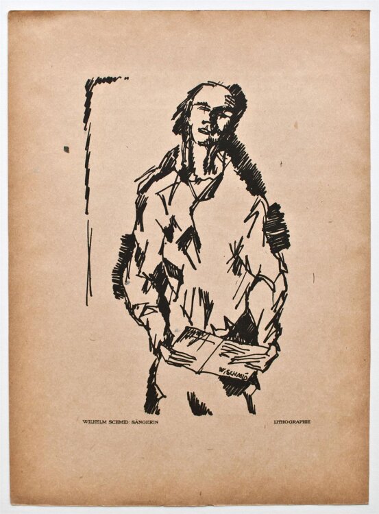 Wilhelm Schmid - Sängerin - o.J. - Lithografie