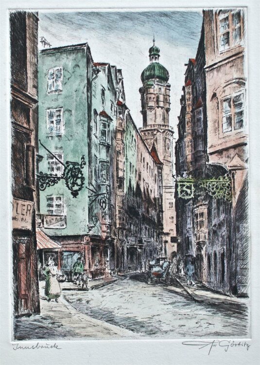 Friedrich Görtitz - Innsbruck - o.J. - kolorierte Radierung