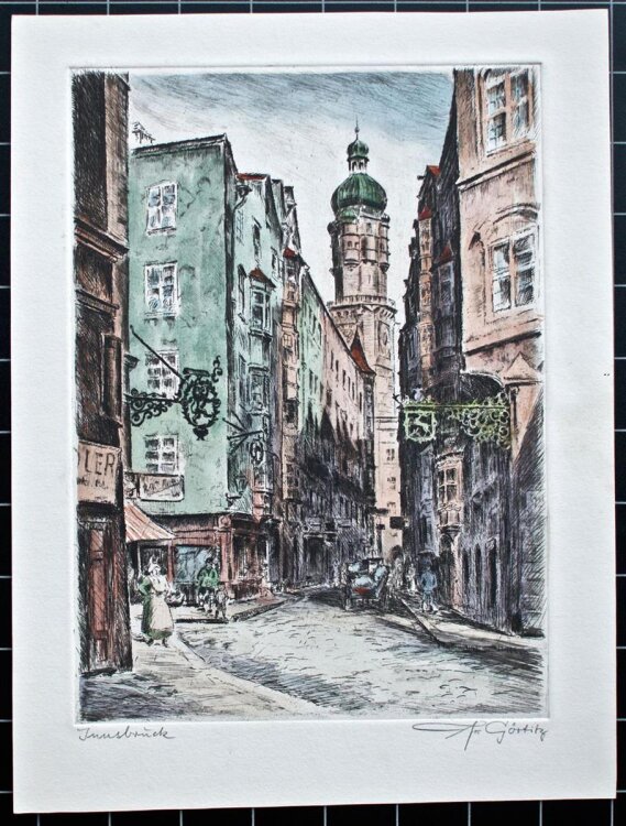 Friedrich Görtitz - Innsbruck - o.J. - kolorierte Radierung