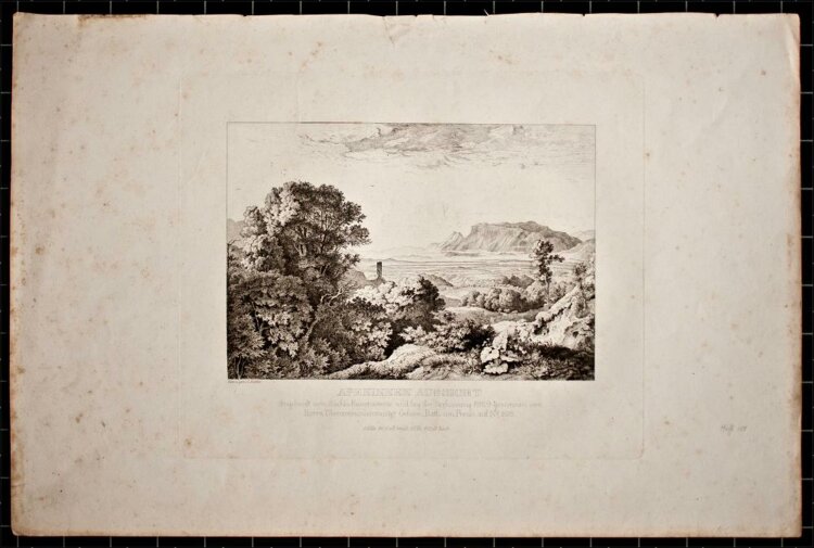 Adrian Ludwig Richter - Blick auf den Meerbusen von Salerno - Radierung - 1830