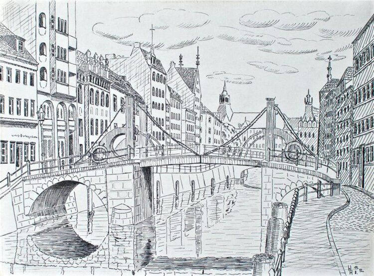 Horst Heinen - Stadtansicht - 1942 - Tusche