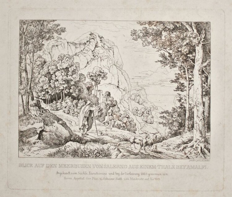 Adrian Ludwig Richter - Apeninnen Aussicht - Radierung - 1830