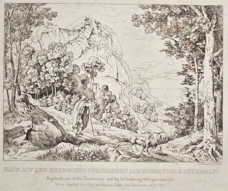 Adrian Ludwig Richter - Apeninnen Aussicht - Radierung - 1830