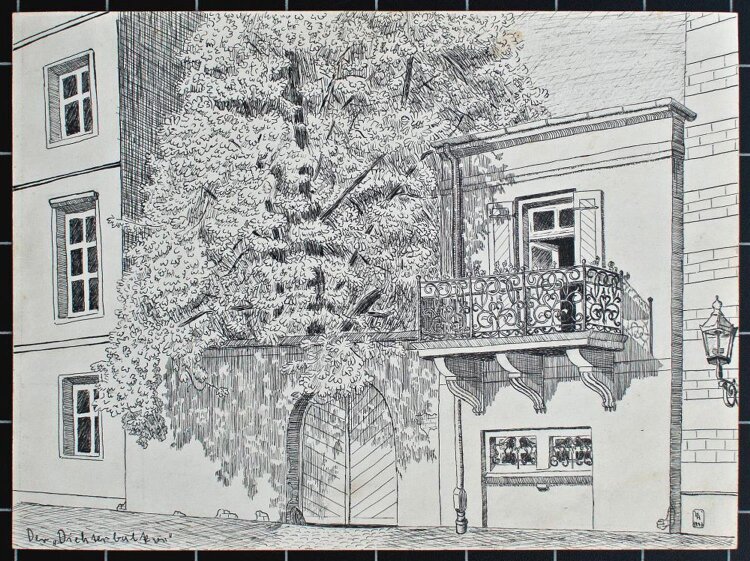 Horst Heinen - Der Dichterbalkon - 1942 - Tusche