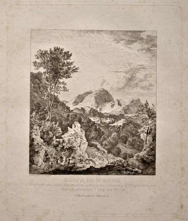 Adrian Ludwig Richter - Rocca di Mezzo - Radierung - 1830