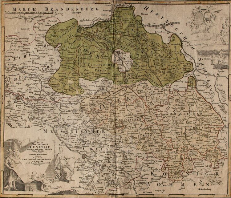 Johann Baptist Homann - Karte von der Lausitz -...