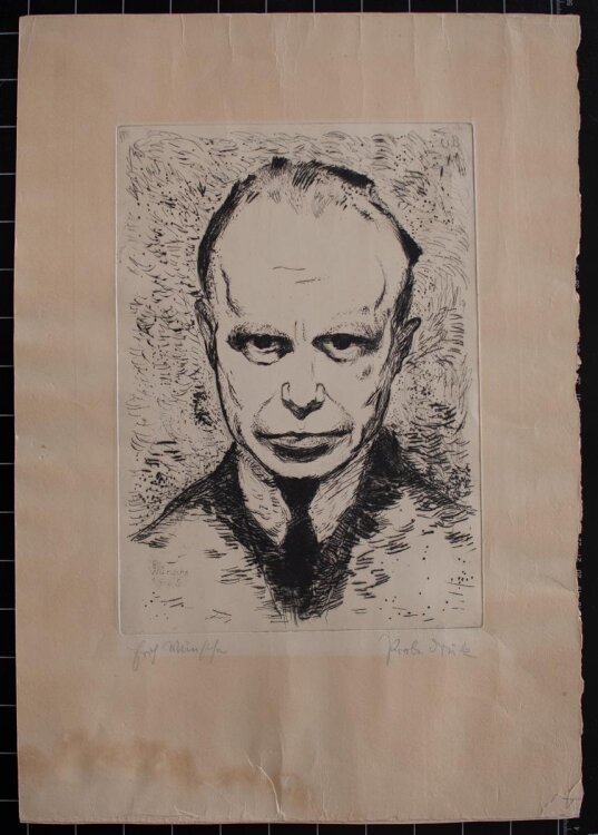 Erich Wünsche - Männliches Porträt - Radierung - 1925