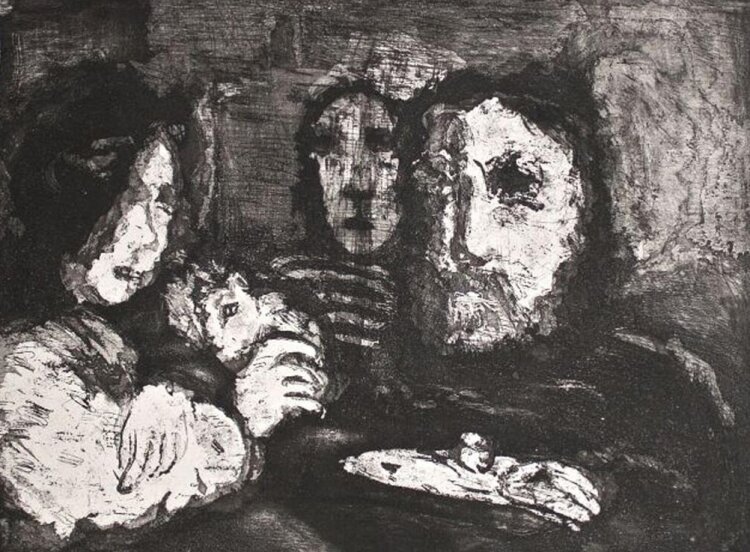 Rolf Händler - Familienporträt - 1983 - Radierung