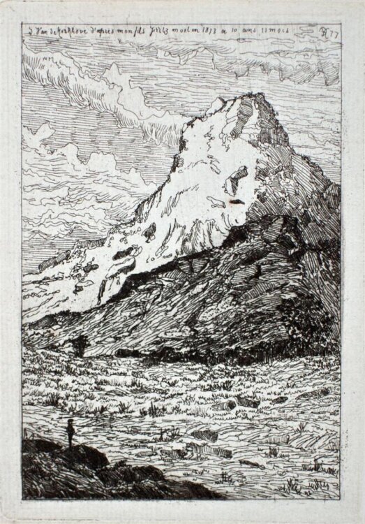 Jean van de Kerkhove - Berglandschaft - 1877 - Radierung