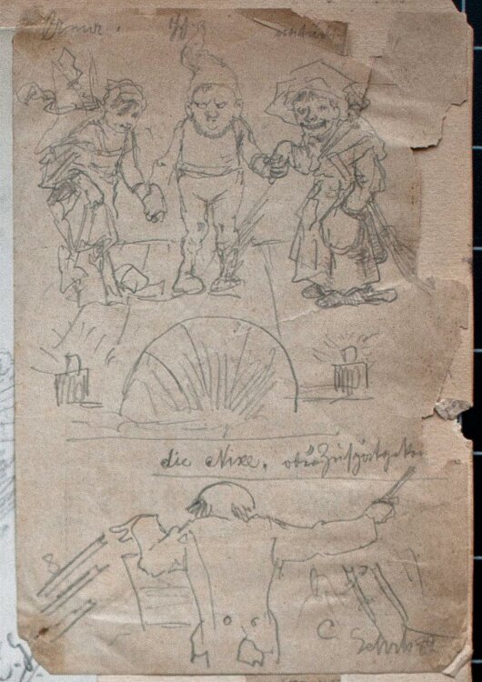 Carl Gehrts - Illustrationen mit Märchenfiguren - 1882 - Bleistift
