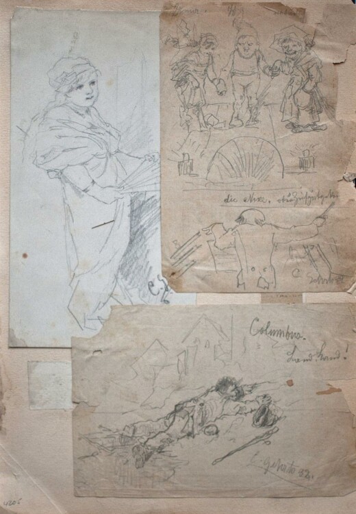 Carl Gehrts - Illustrationen mit Märchenfiguren - 1882 - Bleistift