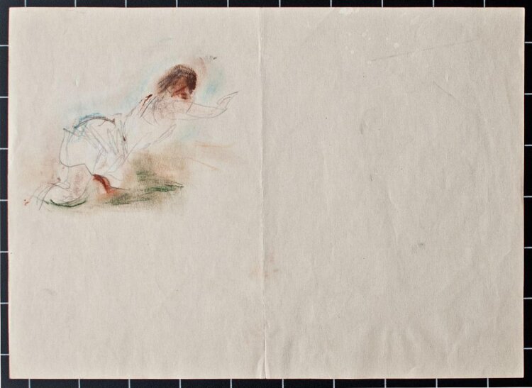 Max Schwimmer - Weiblicher Akt/ Figurenstudie - o.J. - coloriert Bleistift