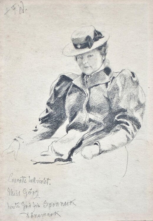 Fritz Werner - Miss Görz/ Gräfin Sponerk, Dänmark - o.J. - Bleistift
