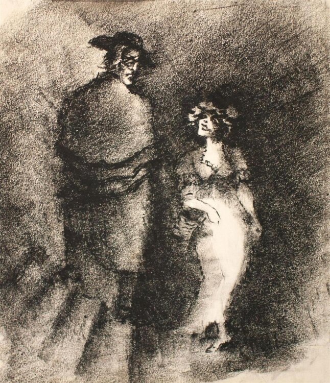 Hans Fronius - Liebespaar, Begegnungsszene - o.J. - Kohle