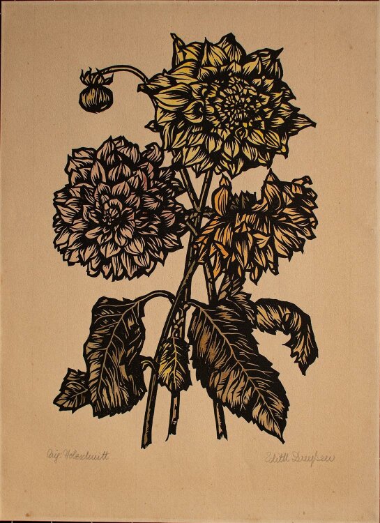 Edith Dreeßen - Blumen - Farbholzschnitt - o. J.