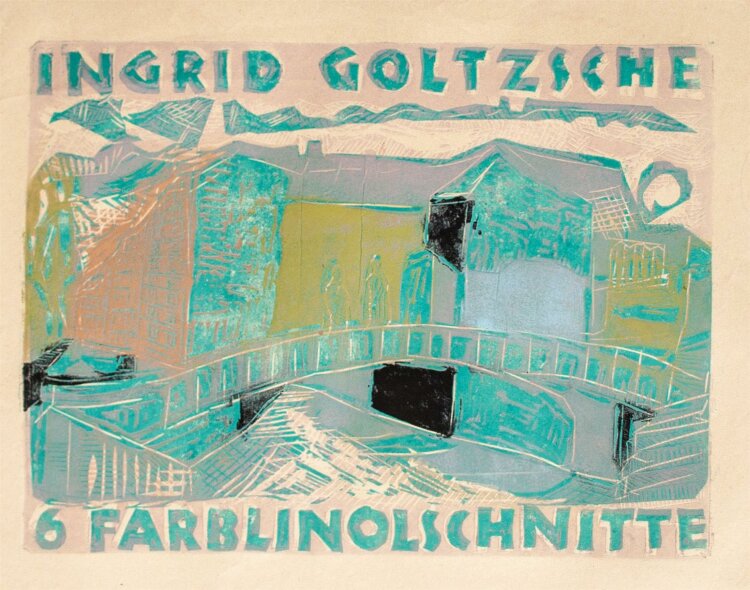 Ingrid Goltzsche - Stadtlandschaft - o.J. - Farblinolschnitt