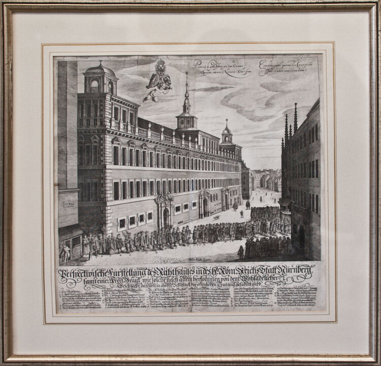 Paulus Fürst - Brautzug vor dem Nürnberger Rathaus - Kupferstich - 1672