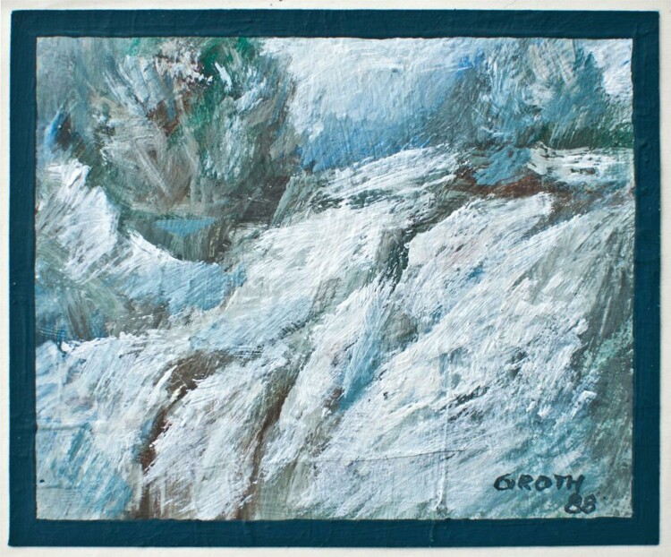 Bruno Groth - Abstrakte Komposition - 1988 - Öl auf Papier